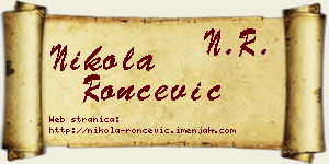Nikola Rončević vizit kartica